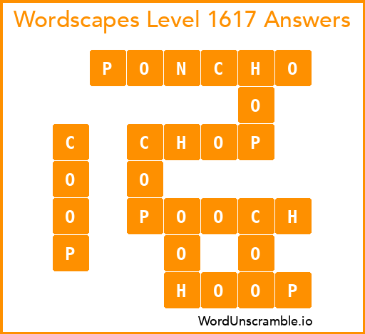 Wordscapes Level 1617 Answers