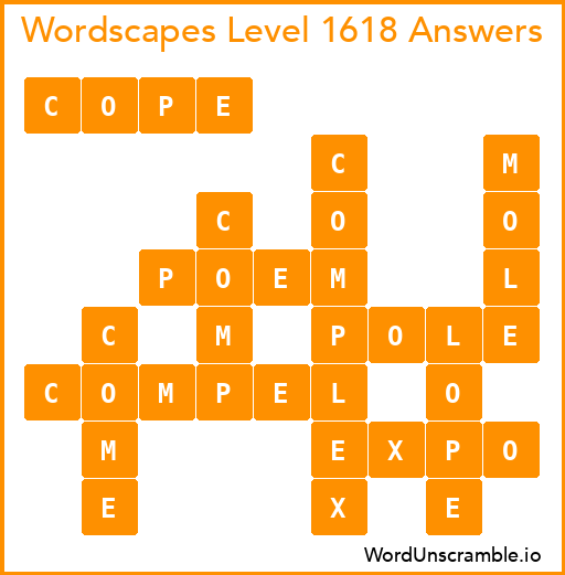 Wordscapes Level 1618 Answers