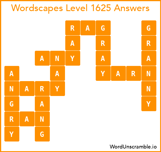 Wordscapes Level 1625 Answers
