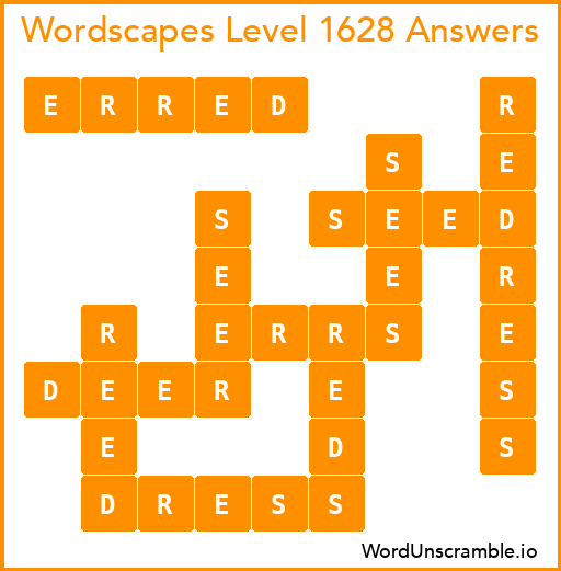 Wordscapes Level 1628 Answers