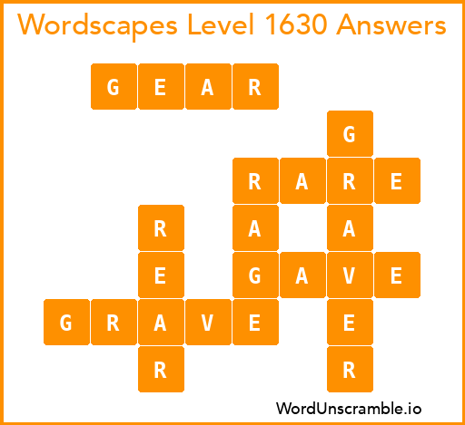 Wordscapes Level 1630 Answers