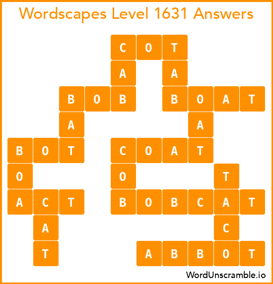 Wordscapes Level 1631 Answers