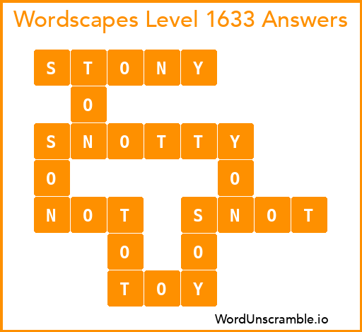 Wordscapes Level 1633 Answers