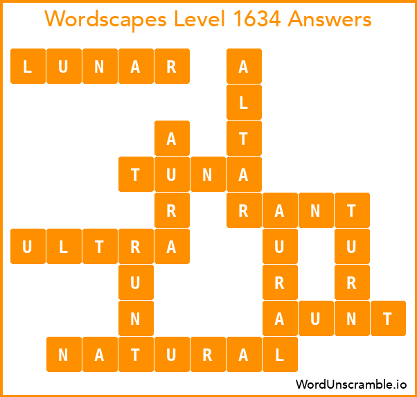 Wordscapes Level 1634 Answers