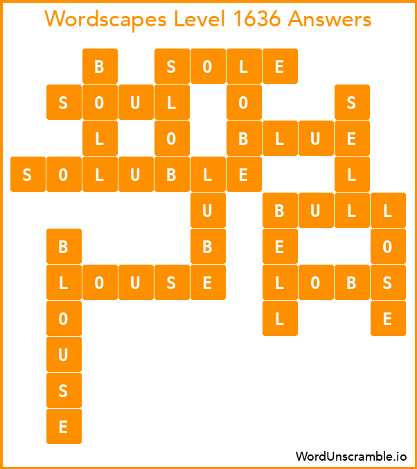 Wordscapes Level 1636 Answers