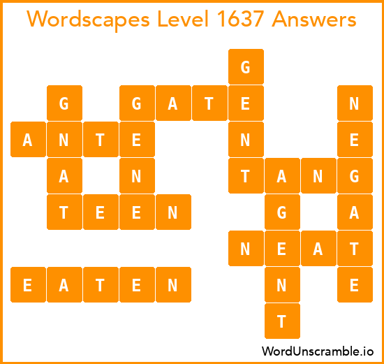 Wordscapes Level 1637 Answers