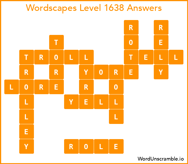 Wordscapes Level 1638 Answers