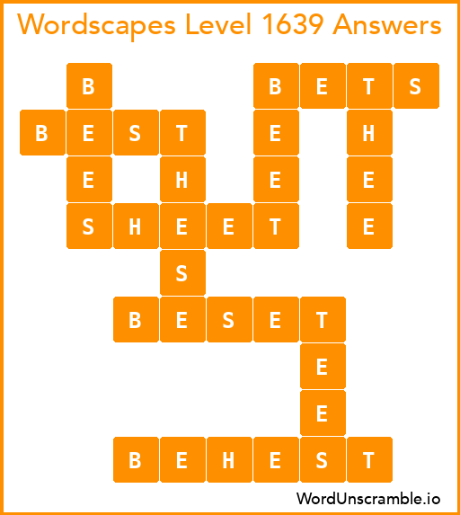 Wordscapes Level 1639 Answers
