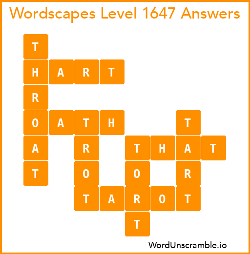 Wordscapes Level 1647 Answers