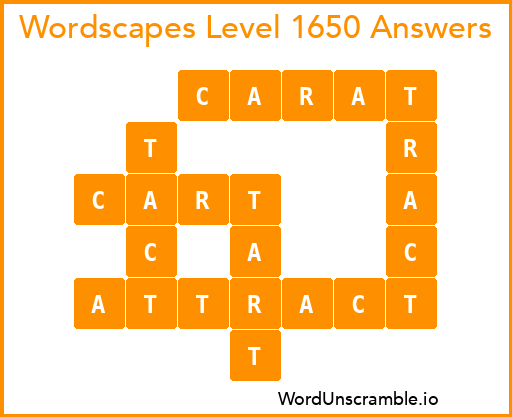 Wordscapes Level 1650 Answers