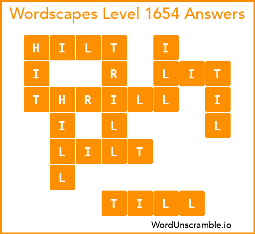 Wordscapes Level 1654 Answers