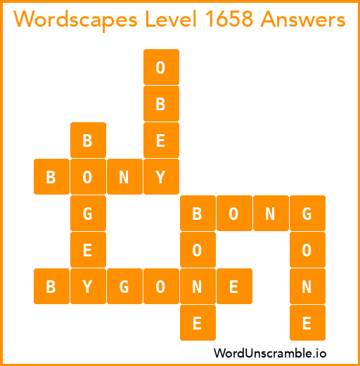 Wordscapes Level 1658 Answers