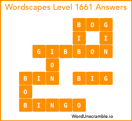 Wordscapes Level 1661 Answers