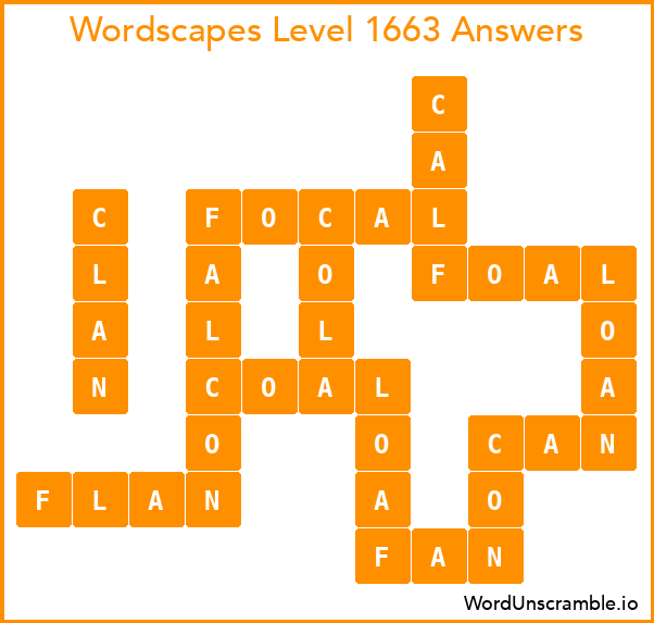 Wordscapes Level 1663 Answers