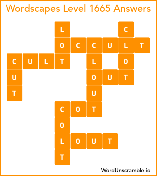 Wordscapes Level 1665 Answers
