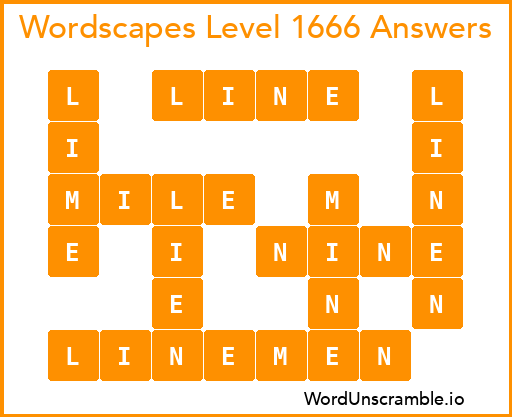 Wordscapes Level 1666 Answers
