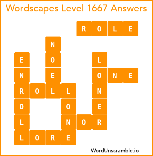 Wordscapes Level 1667 Answers