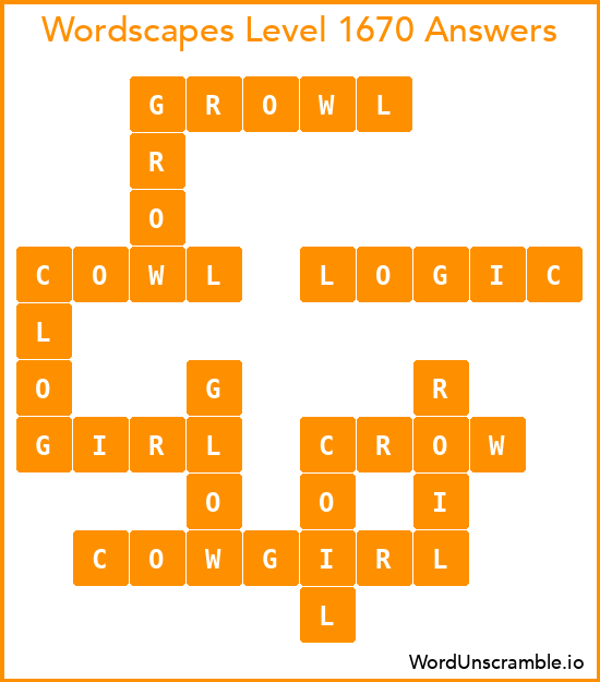 Wordscapes Level 1670 Answers