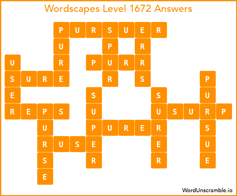 Wordscapes Level 1672 Answers