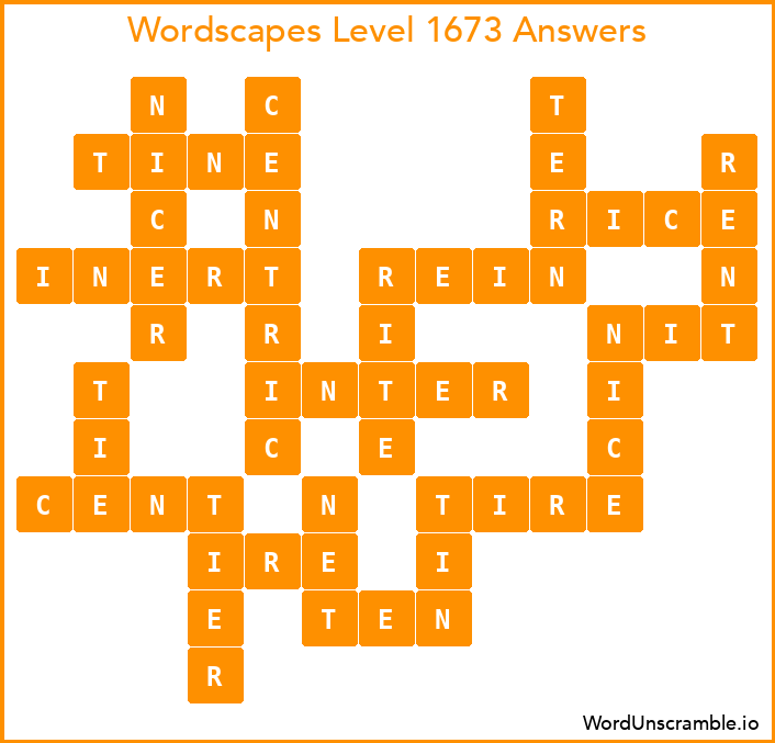 Wordscapes Level 1673 Answers