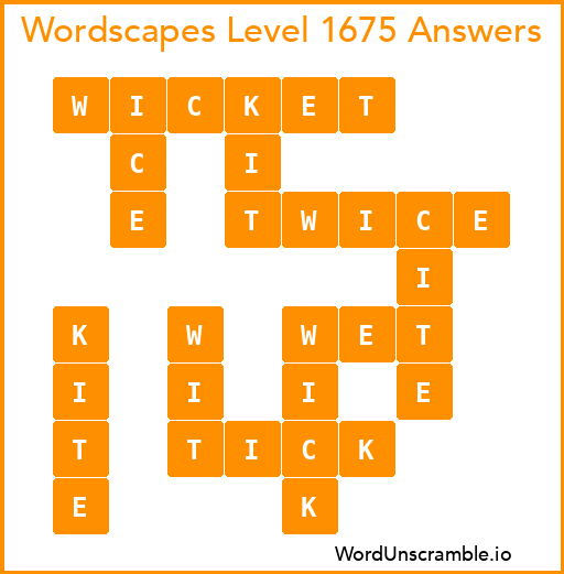 Wordscapes Level 1675 Answers