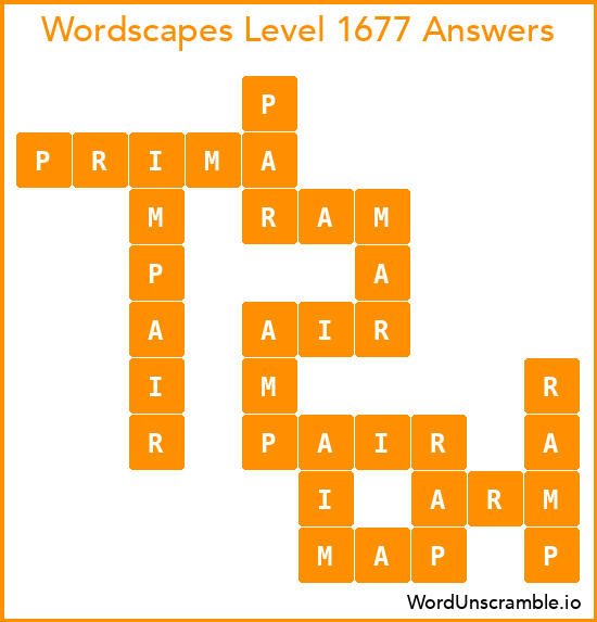 Wordscapes Level 1677 Answers