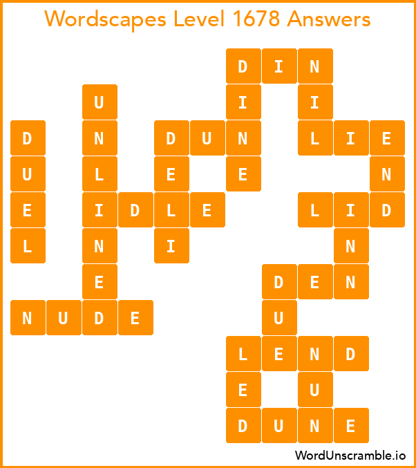 Wordscapes Level 1678 Answers