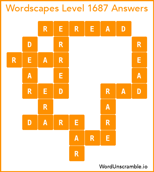 Wordscapes Level 1687 Answers