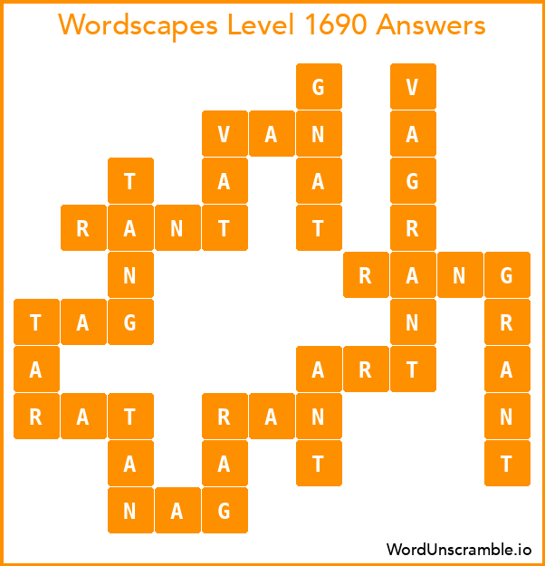 Wordscapes Level 1690 Answers