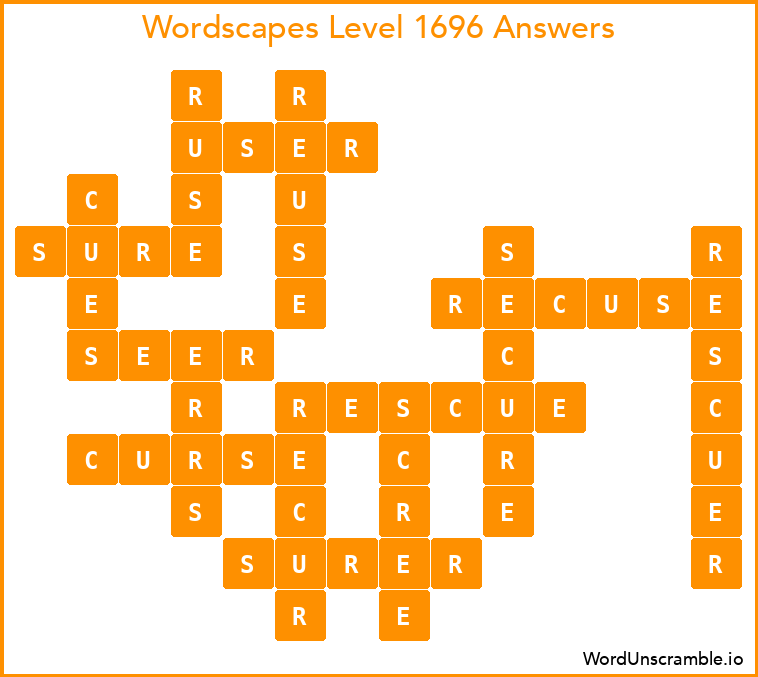 Wordscapes Level 1696 Answers