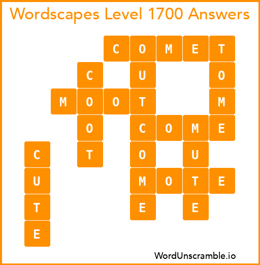 Wordscapes Level 1700 Answers
