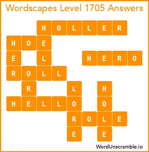 Wordscapes Level 1705 Answers