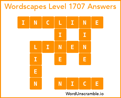 Wordscapes Level 1707 Answers