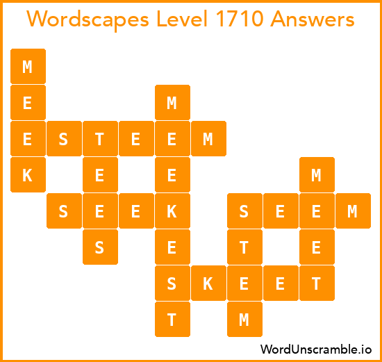 Wordscapes Level 1710 Answers