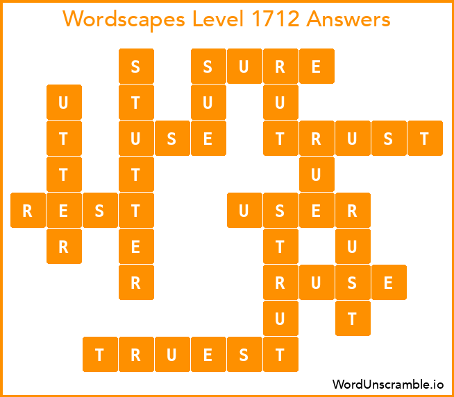 Wordscapes Level 1712 Answers