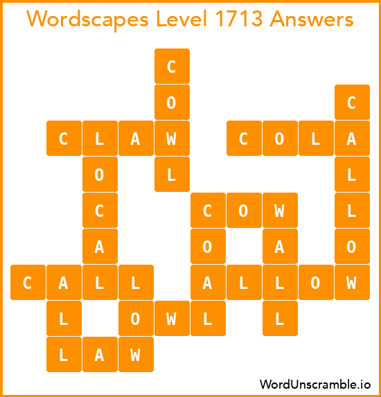 Wordscapes Level 1713 Answers