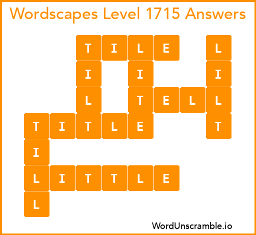 Wordscapes Level 1715 Answers