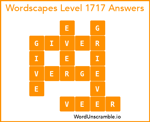 Wordscapes Level 1717 Answers