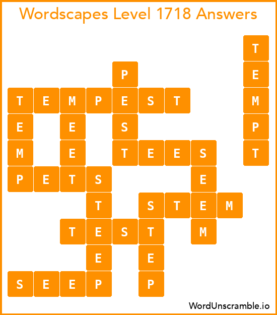 Wordscapes Level 1718 Answers