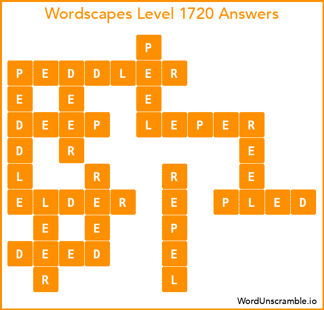 Wordscapes Level 1720 Answers