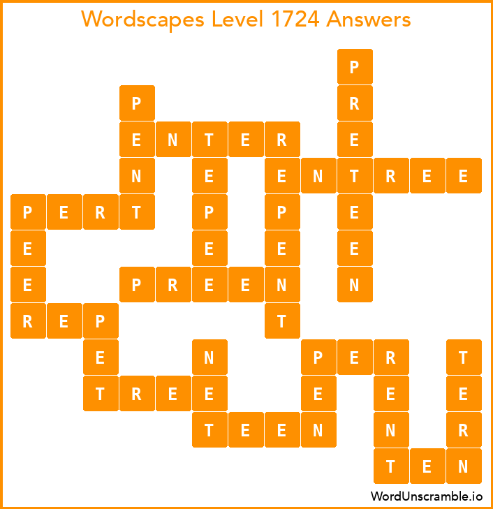 Wordscapes Level 1724 Answers