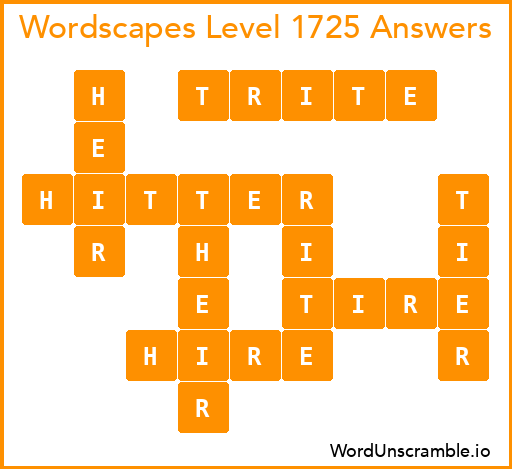 Wordscapes Level 1725 Answers