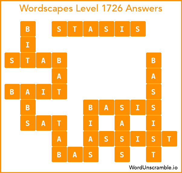 Wordscapes Level 1726 Answers