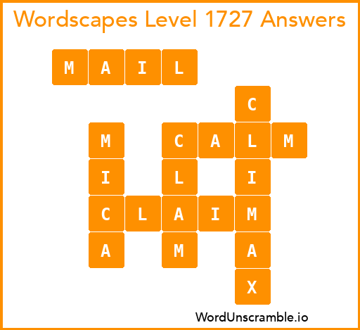 Wordscapes Level 1727 Answers