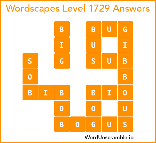 Wordscapes Level 1729 Answers