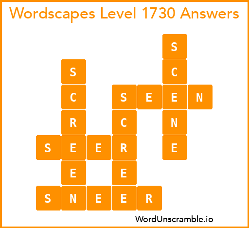 Wordscapes Level 1730 Answers