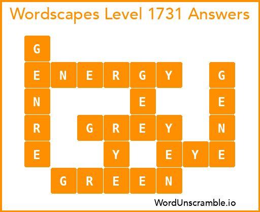 Wordscapes Level 1731 Answers