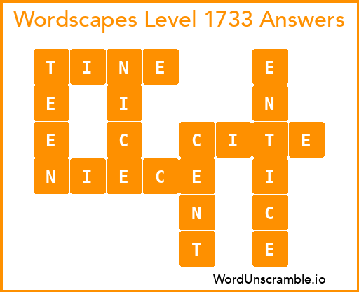 Wordscapes Level 1733 Answers