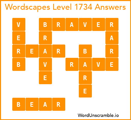 Wordscapes Level 1734 Answers