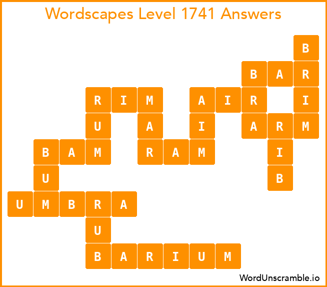 Wordscapes Level 1741 Answers